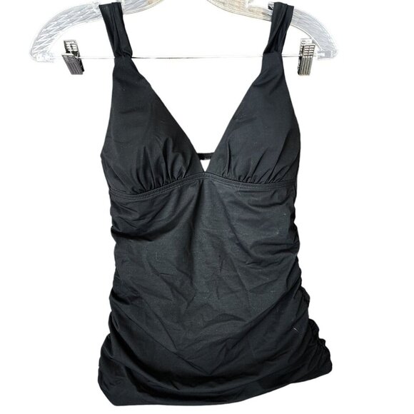 Tommy Bahama Swim Tank Top Women's Small Black Tankini Bikini Halter Ruched - Picture 10 of 10